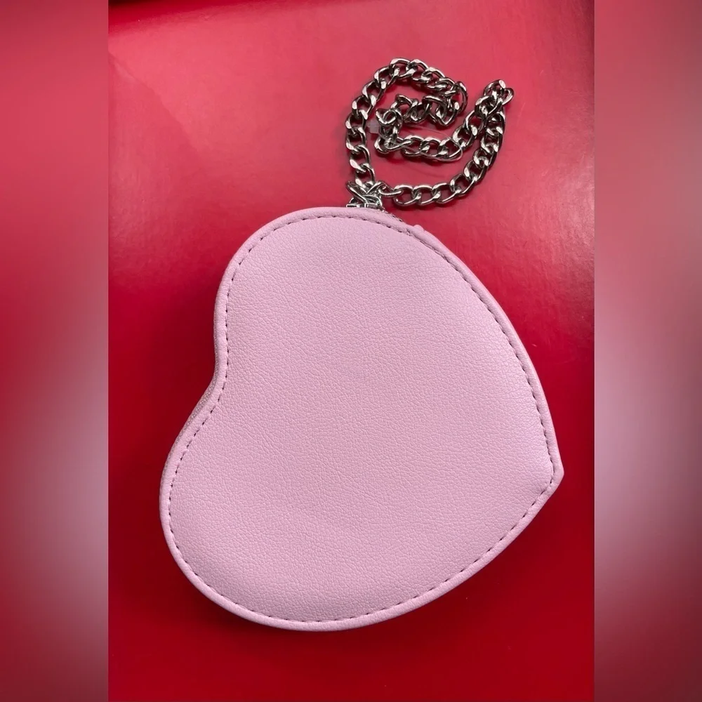 Juicy Couture Pink Heart Wristlet with Silver Chain, Juicy Couture Wallet.